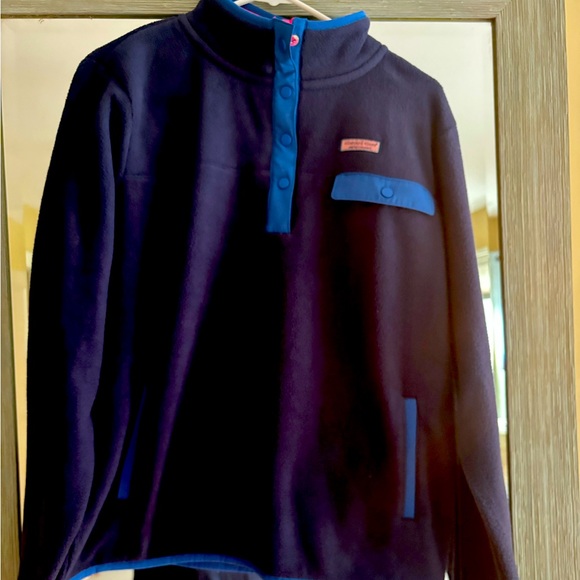 NWT Vineyard Vines 3/4 Fleece Zip/Button - Picture 1 of 3